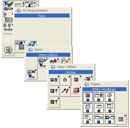 Vision -> Vision Utilities -> Display -> IMAQ WindDraw